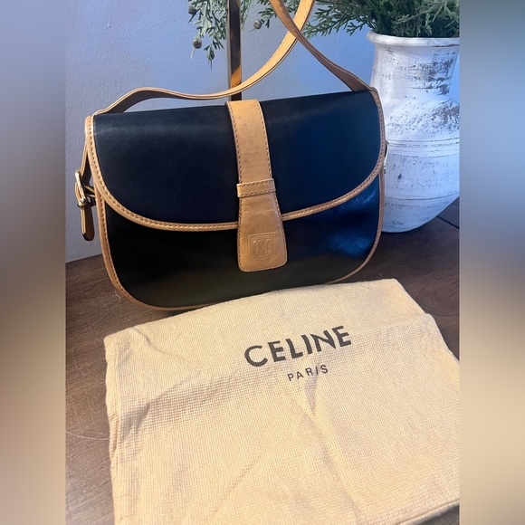 Celine Vintage Crossbody Bag (Black/Tan) - Picture 1 of 16